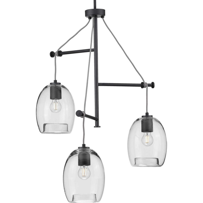 Myhouse Lighting Progress Lighting - P500160-143 - Three Light Pendant - Caisson - Graphite