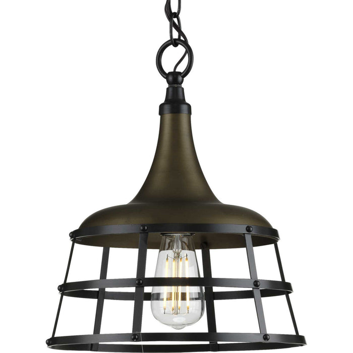 Myhouse Lighting Progress Lighting - P500236-161 - One Light Pendant - Bastille - Aged Brass