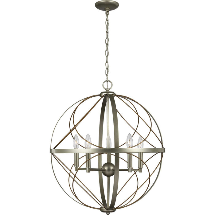 Myhouse Lighting Progress Lighting - P500287-134 - Five Light Pendant - Brandywine - Silver Ridge