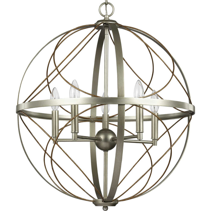 Myhouse Lighting Progress Lighting - P500287-134 - Five Light Pendant - Brandywine - Silver Ridge