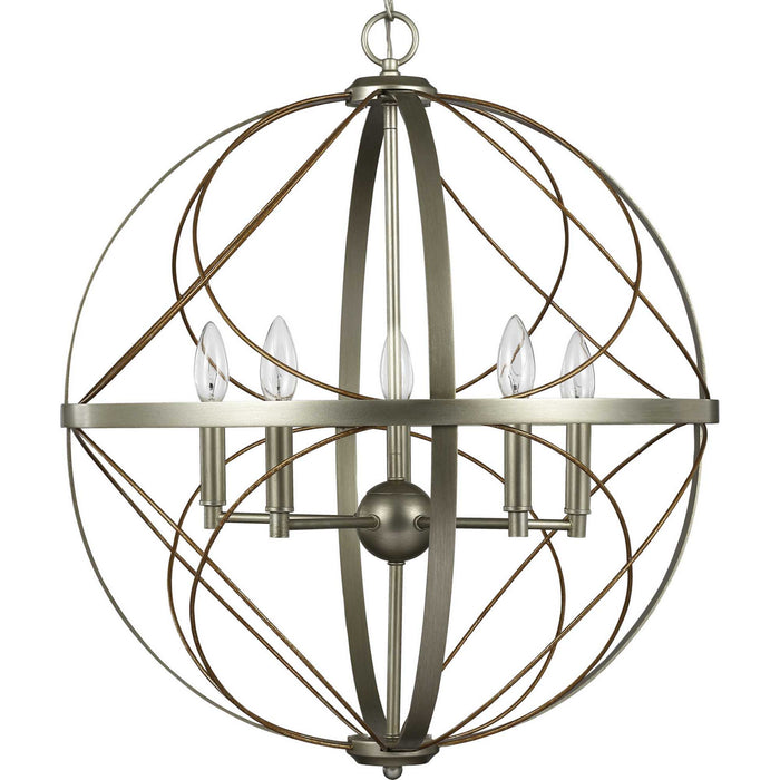 Myhouse Lighting Progress Lighting - P500287-134 - Five Light Pendant - Brandywine - Silver Ridge