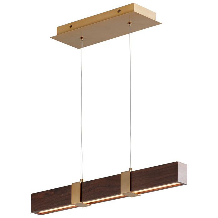 Myhouse Lighting Oxygen - 3-24-2440 - LED Pendant - Decca - Aged Brass W/ Walnut