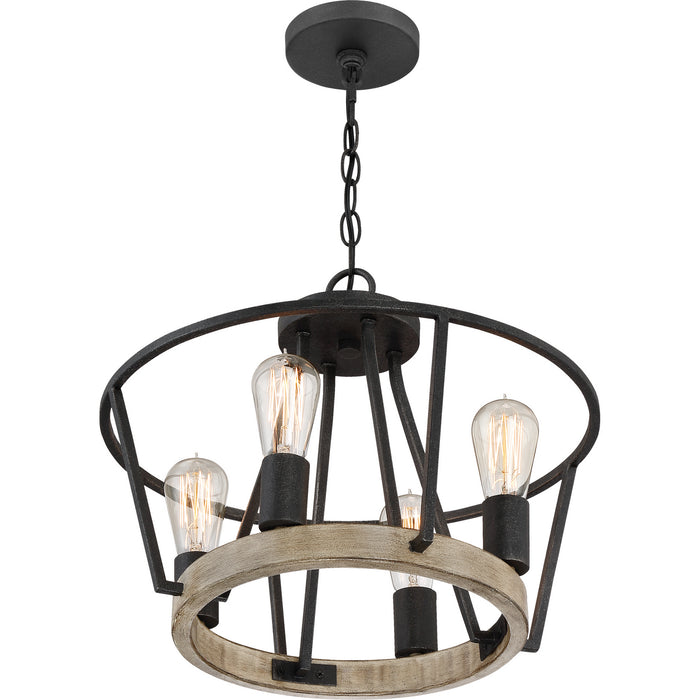 Myhouse Lighting Quoizel - BRT2817GK - Four Light Pendant - Brockton - Grey Ash