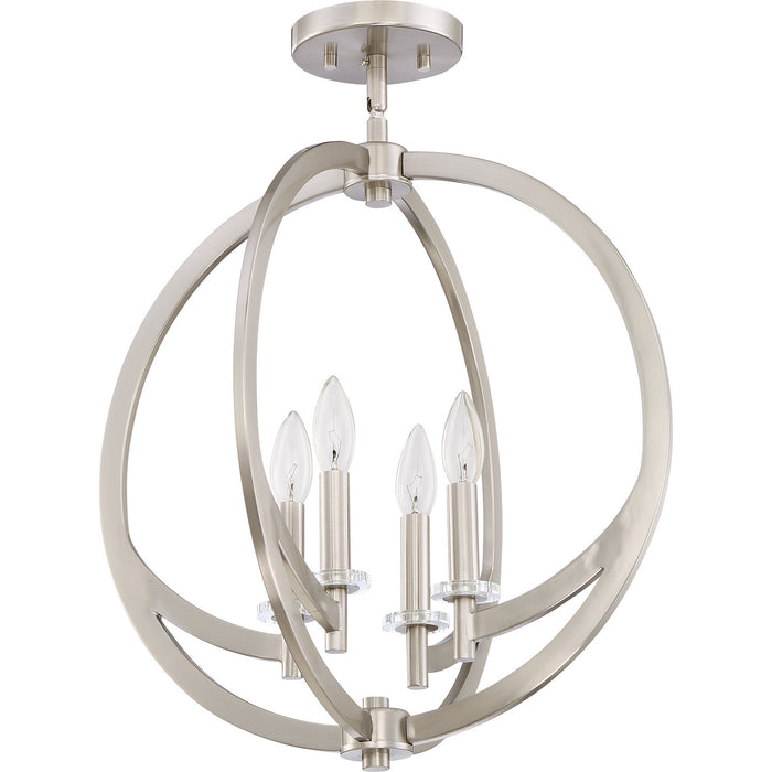 Myhouse Lighting Quoizel - ON1718BN - Four Light Semi-Flush Mount - Orion - Brushed Nickel