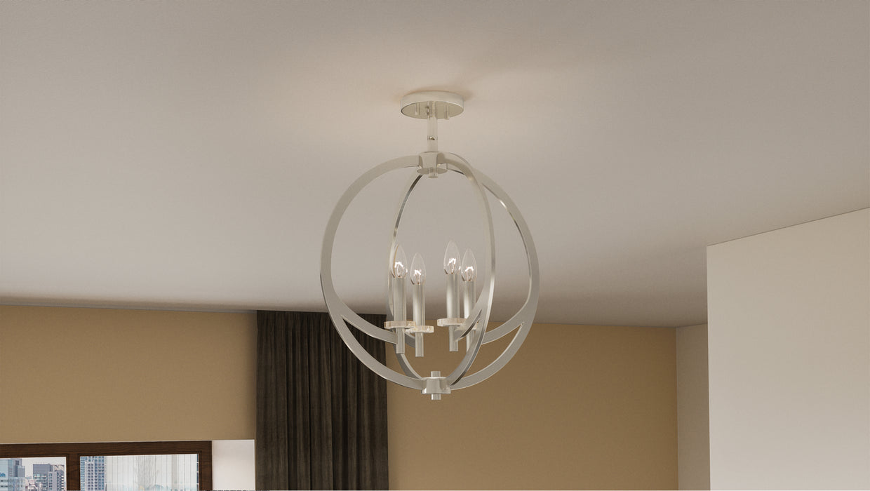 Myhouse Lighting Quoizel - ON1718BN - Four Light Semi-Flush Mount - Orion - Brushed Nickel