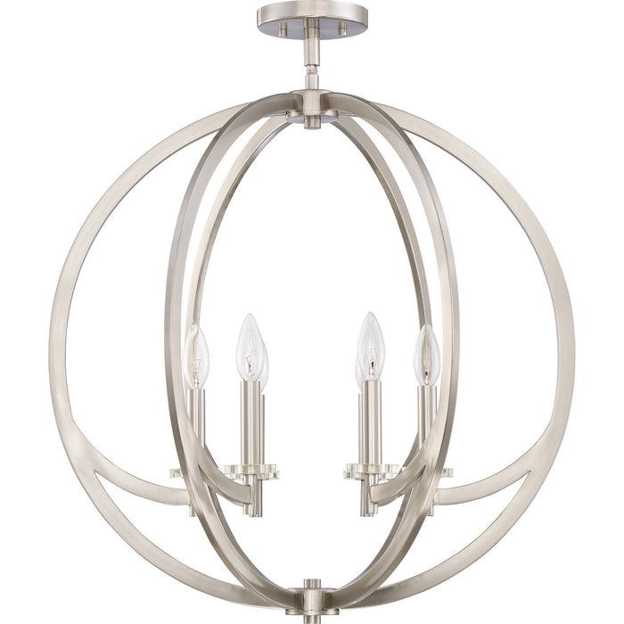 Myhouse Lighting Quoizel - ON1724BN - Six Light Semi-Flush Mount - Orion - Brushed Nickel