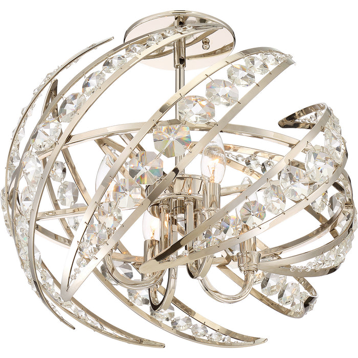 Myhouse Lighting Quoizel - PCCN1718PK - Four Light Semi-Flush Mount - Crescent - Polished Nickel