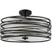 Myhouse Lighting Quoizel - SPL1720K - Three Light Semi-Flush Mount - Spiral - Mystic Black