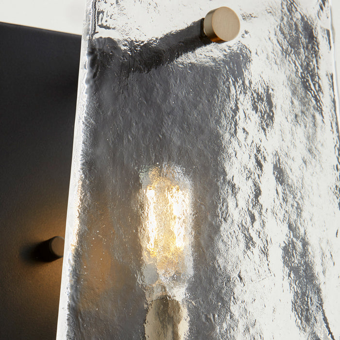 Myhouse Lighting Quorum - 537-1-69 - One Light Wall Mount - Tioga - Textured Black w/ Aged Brass