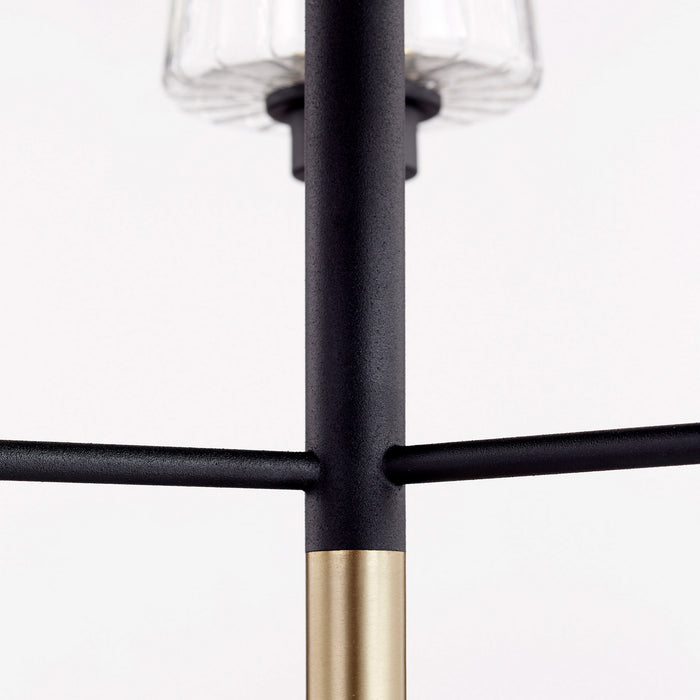 Myhouse Lighting Quorum - 625-3-6980 - Three Light Chandelier - Dalia - Textured Black w/ Aged Brass