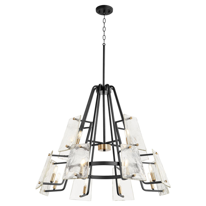 Myhouse Lighting Quorum - 637-12-69 - 12 Light Chandelier - Tioga - Textured Black w/ Aged Brass