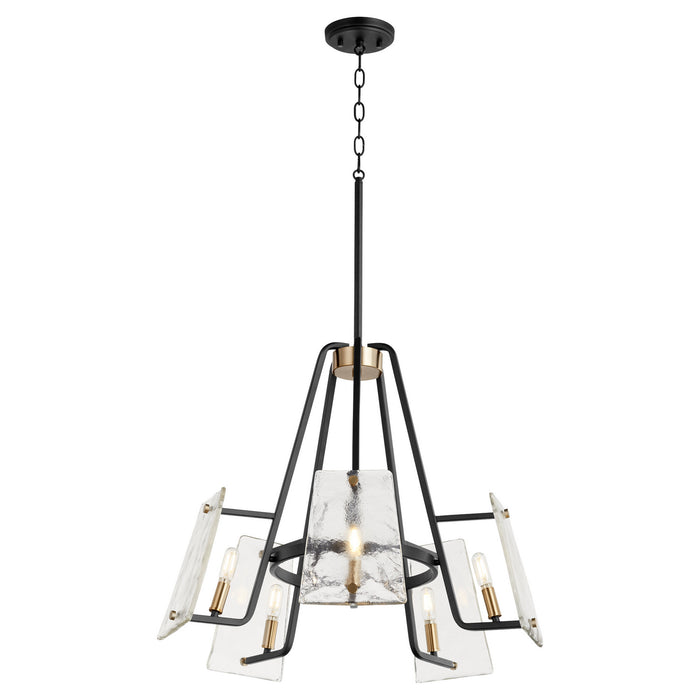 Myhouse Lighting Quorum - 637-5-69 - Five Light Chandelier - Tioga - Textured Black w/ Aged Brass