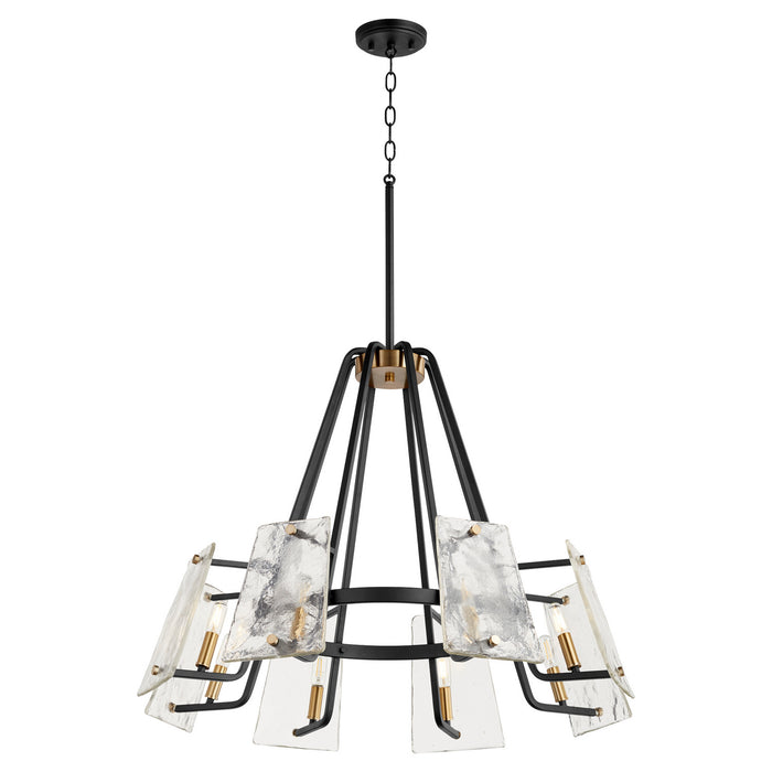 Myhouse Lighting Quorum - 637-8-69 - Eight Light Chandelier - Tioga - Textured Black w/ Aged Brass