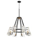 Myhouse Lighting Quorum - 637-8-69 - Eight Light Chandelier - Tioga - Textured Black w/ Aged Brass