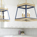 Myhouse Lighting Cyan - 10904 - Four Light Pendant - Blue And Aged Brass