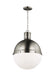 Myhouse Lighting Visual Comfort Studio - 6677101-965 - One Light Pendant - Hanks - Antique Brushed Nickel