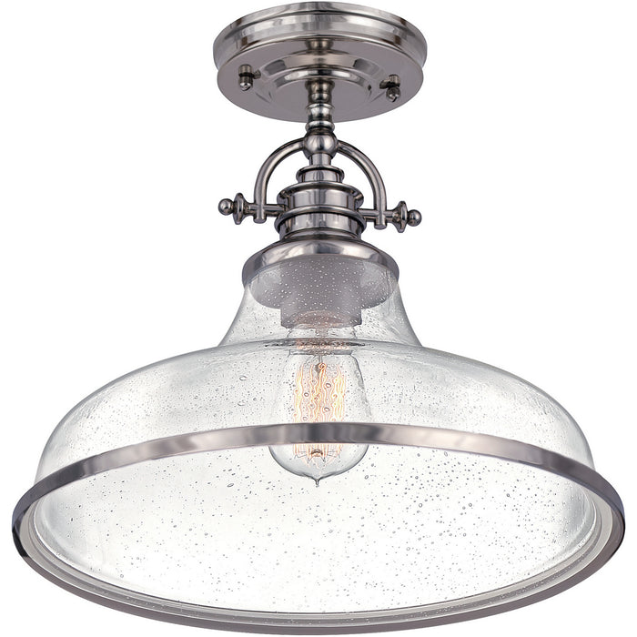 Myhouse Lighting Quoizel - GRTS1714BN - One Light Semiflush Mount - Grant - Brushed Nickel