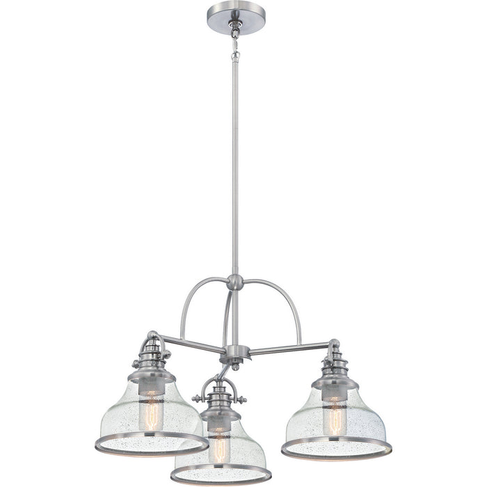 Myhouse Lighting Quoizel - GRTS5103BN - Three Light Chandelier - Grant - Brushed Nickel