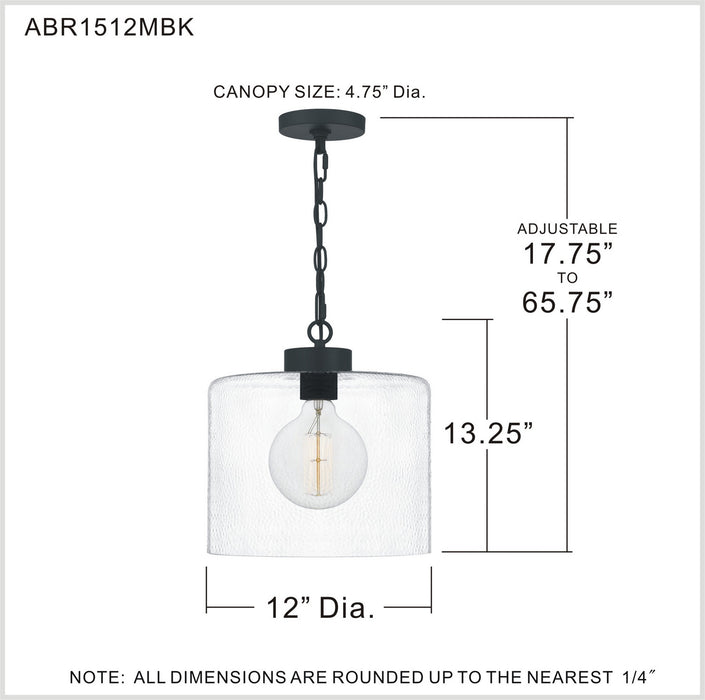 Myhouse Lighting Quoizel - ABR1512MBK - One Light Mini Pendant - Abner - Matte Black