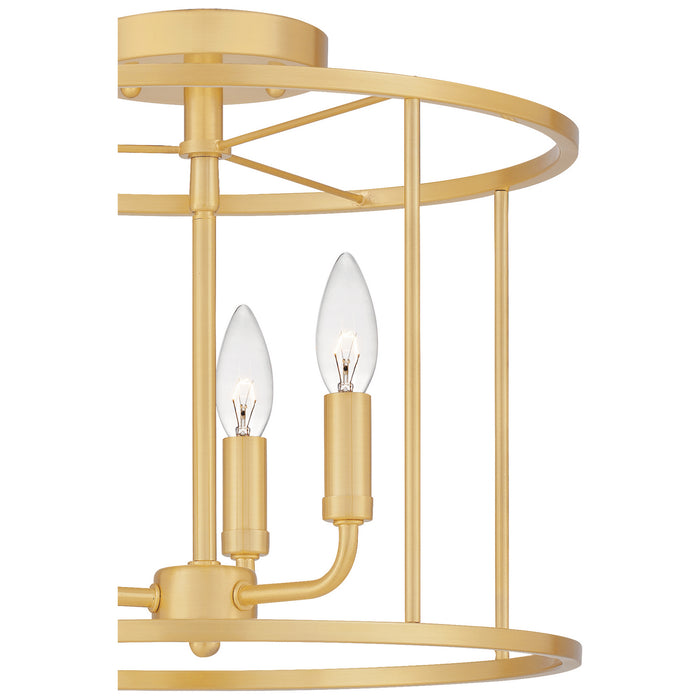 Myhouse Lighting Quoizel - ABR1714AB - Three Light Semi Flush Mount - Abner - Aged Brass