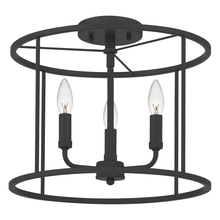 Myhouse Lighting Quoizel - ABR1714MBK - Three Light Semi Flush Mount - Abner - Matte Black