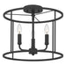 Myhouse Lighting Quoizel - ABR1714MBK - Three Light Semi Flush Mount - Abner - Matte Black