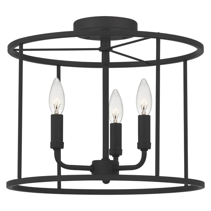 Myhouse Lighting Quoizel - ABR1714MBK - Three Light Semi Flush Mount - Abner - Matte Black