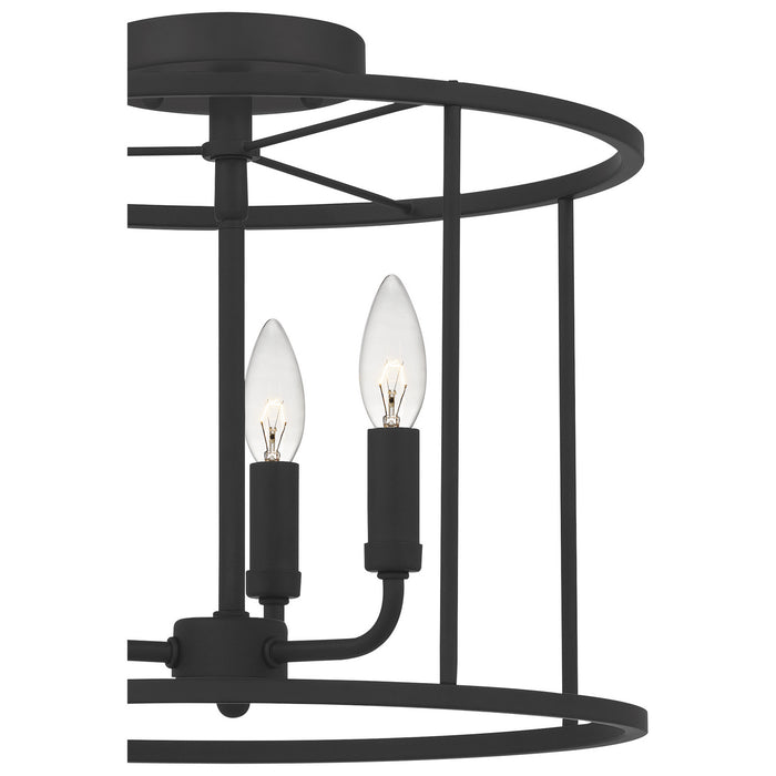 Myhouse Lighting Quoizel - ABR1714MBK - Three Light Semi Flush Mount - Abner - Matte Black