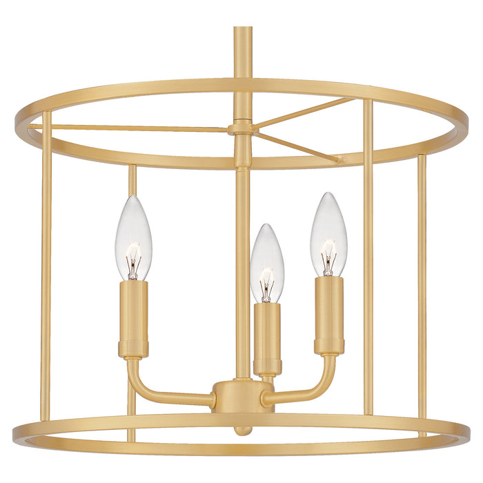 Myhouse Lighting Quoizel - ABR2814AB - Three Light Pendant - Abner - Aged Brass