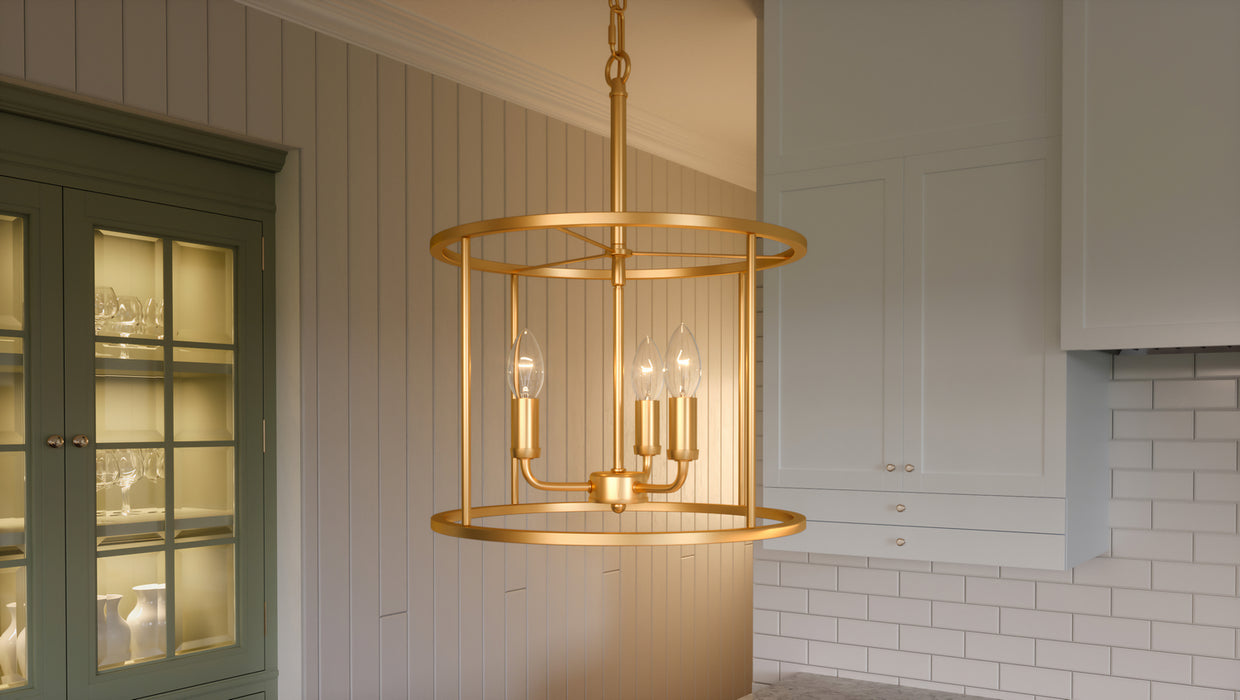 Myhouse Lighting Quoizel - ABR2814AB - Three Light Pendant - Abner - Aged Brass