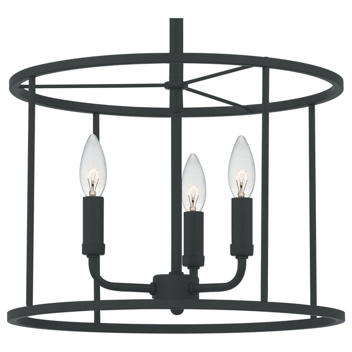 Myhouse Lighting Quoizel - ABR2814MBK - Three Light Pendant - Abner - Matte Black