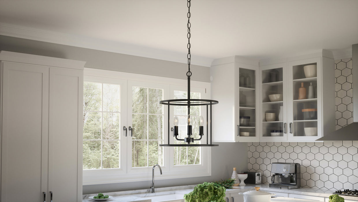 Myhouse Lighting Quoizel - ABR2814MBK - Three Light Pendant - Abner - Matte Black