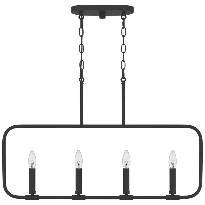 Myhouse Lighting Quoizel - ABR432MBK - Four Light Linear Chandelier - Abner - Matte Black