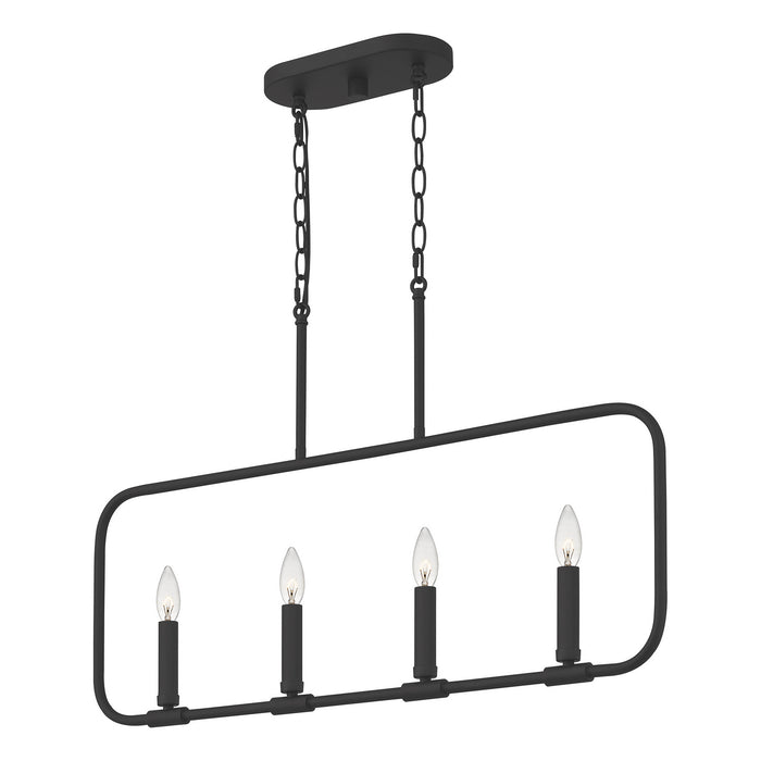 Myhouse Lighting Quoizel - ABR432MBK - Four Light Linear Chandelier - Abner - Matte Black