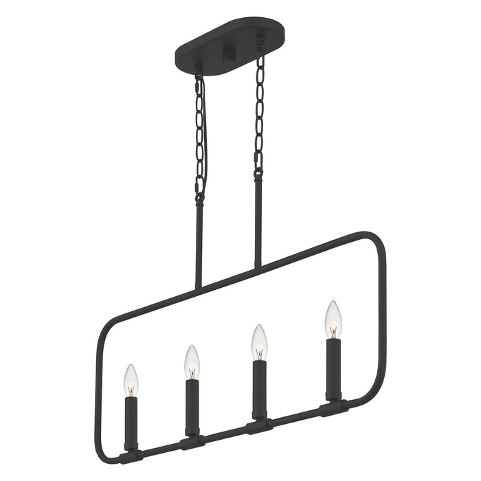 Myhouse Lighting Quoizel - ABR432MBK - Four Light Linear Chandelier - Abner - Matte Black