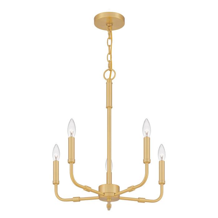 Myhouse Lighting Quoizel - ABR5018AB - Five Light Chandelier - Abner - Aged Brass