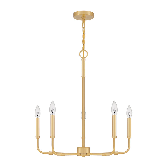 Myhouse Lighting Quoizel - ABR5024AB - Five Light Chandelier - Abner - Aged Brass