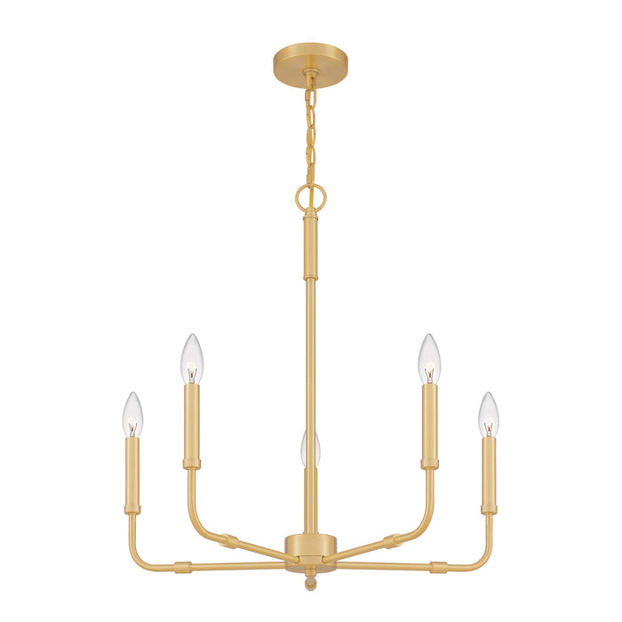 Myhouse Lighting Quoizel - ABR5024AB - Five Light Chandelier - Abner - Aged Brass