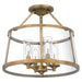 Myhouse Lighting Quoizel - BAW1716WS - Four Light Semi-Flush Mount - Barlow - Weathered Brass