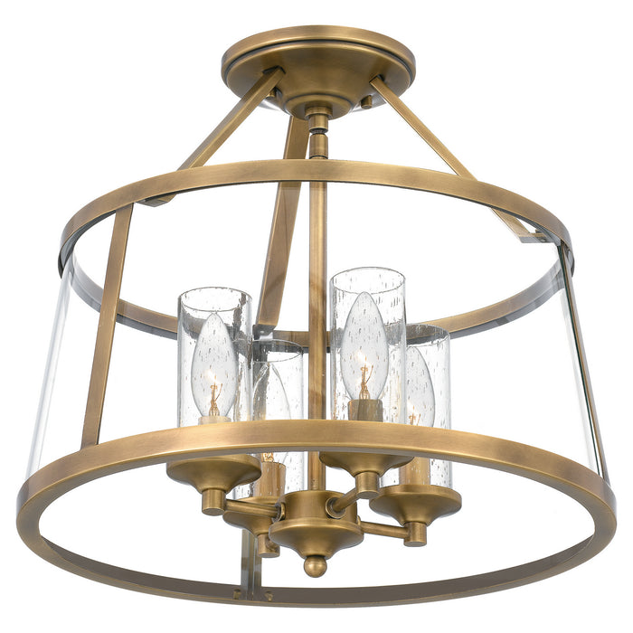 Myhouse Lighting Quoizel - BAW1716WS - Four Light Semi-Flush Mount - Barlow - Weathered Brass