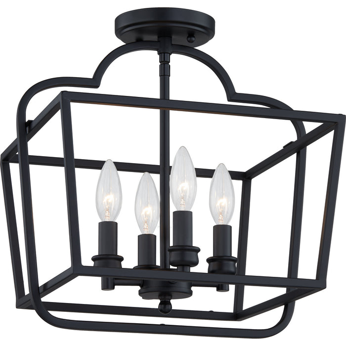 Myhouse Lighting Quoizel - BLA1714MBK - Four Light Semi-Flush Mount - Blanche - Matte Black