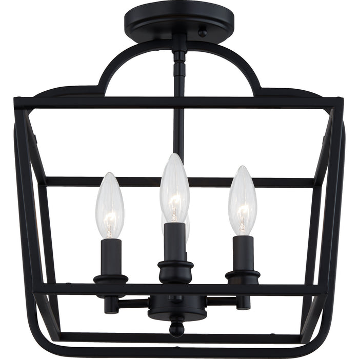 Myhouse Lighting Quoizel - BLA1714MBK - Four Light Semi-Flush Mount - Blanche - Matte Black