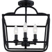 Myhouse Lighting Quoizel - BLA1714MBK - Four Light Semi-Flush Mount - Blanche - Matte Black