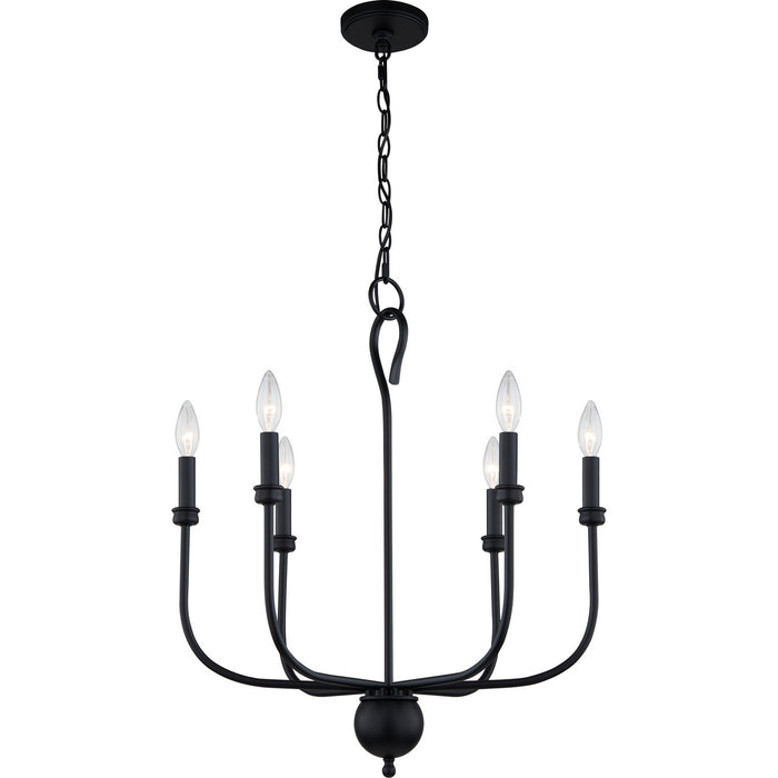 Myhouse Lighting Quoizel - BLA5022MBK - Six Light Chandelier - Blanche - Matte Black