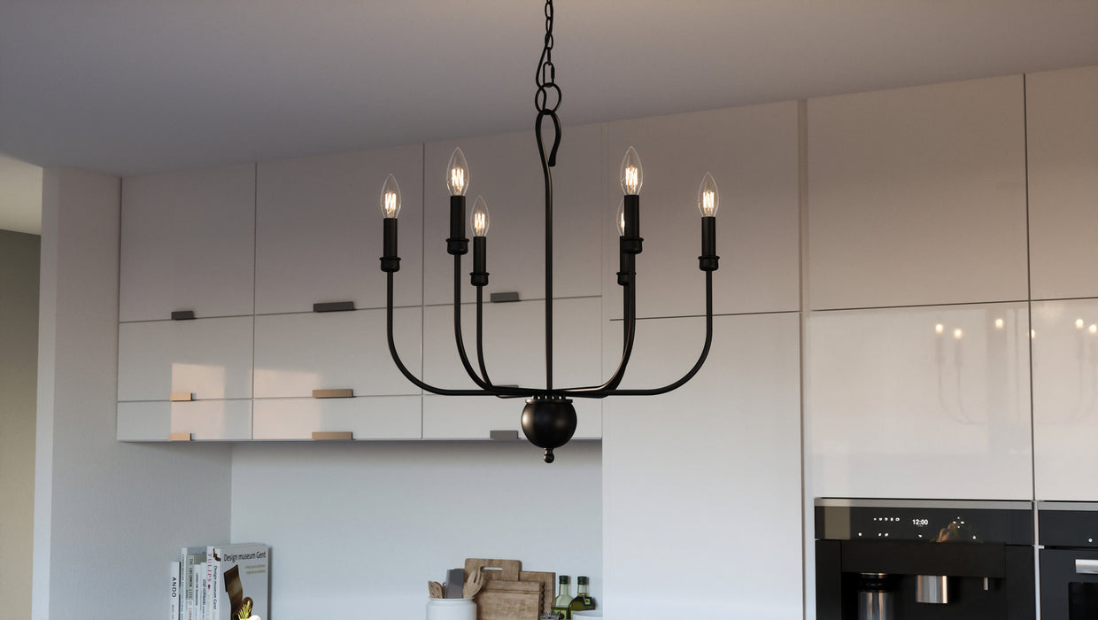 Myhouse Lighting Quoizel - BLA5022MBK - Six Light Chandelier - Blanche - Matte Black