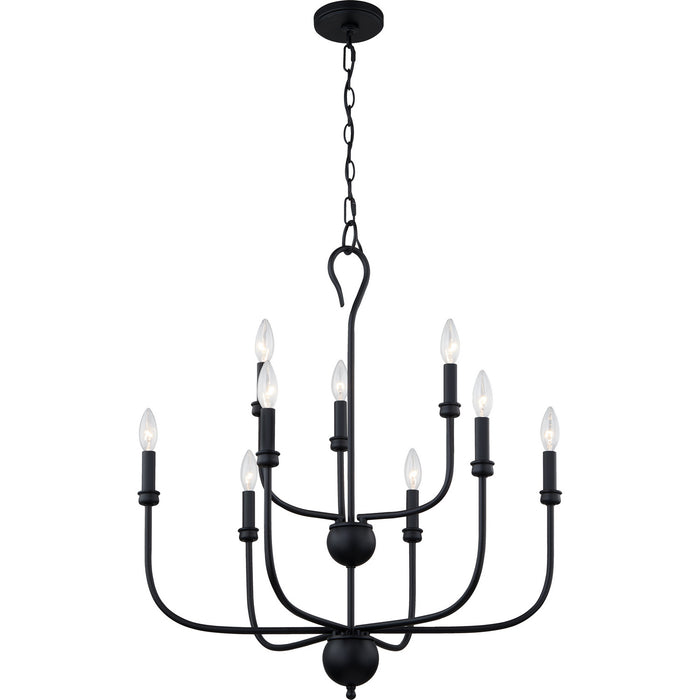 Myhouse Lighting Quoizel - BLA5027MBK - Nine Light Chandelier - Blanche - Matte Black