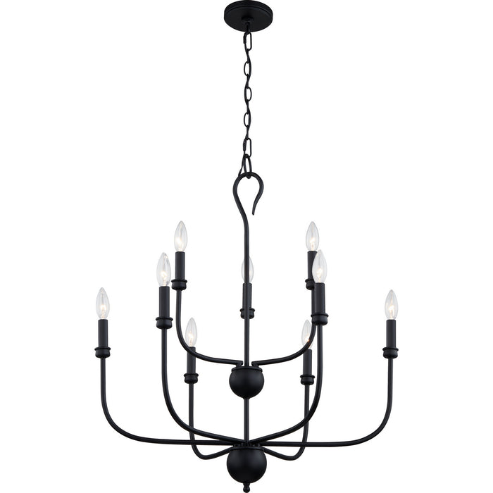 Myhouse Lighting Quoizel - BLA5027MBK - Nine Light Chandelier - Blanche - Matte Black