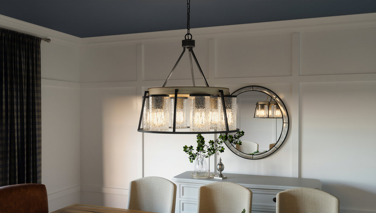 Myhouse Lighting Quoizel - BRT3525GK - Six Light Chandelier - Brockton - Grey Ash