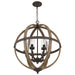 Myhouse Lighting Quoizel - FSN3525RK - Six Light Pendant - Fusion - Rustic Black