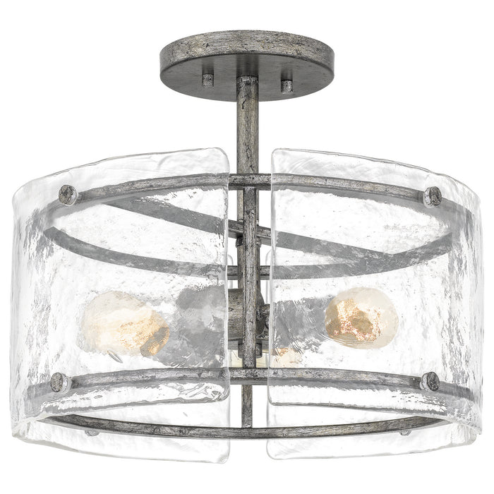 Myhouse Lighting Quoizel - FTS1716MM - Three Light Semi Flush Mount - Fortress - Mottled Silver